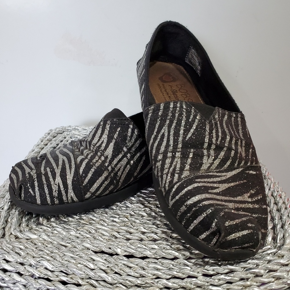 Bobs Black/Silver Sparkle Shoes